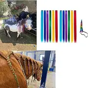 Equine Mane Color Stripes Faux Feather Extensions for Horse Fairy tail Pony Hair Extensions Horses show Parties Parades Unicorn Horn with Adjustable Straps
