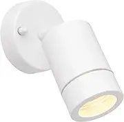 Palin Gloss White Steel External Outdoor Security GU10 Adjustable Tilt Wall Spot Light IP44 Rated
