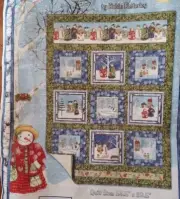 'Cool Characters' Snowmen Quilt Kit Backing & Binding Included Blue Green Cream