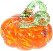 Pumpkin Decor Glass Figurine 80mm Miniature Harvest Pumpkin Decor Hand Crafted for Desktop and Counter Display