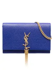 Saint Laurent Kate Chain Wallet with Tassel in Grain de Poudre Embossed Leather