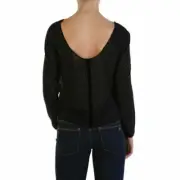 NWT VOLCOM LOVE CLICHE LONG SLEEVE SHEER BLACK TOP WOMEN'S T SHIRT SMALL L152