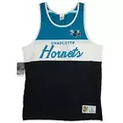 Charlotte Hornets Mitchell & Ness NBA L Large Tank Top Black White Teal NWT