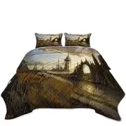Atalantian City Luminous Ages Fantasy Art Coverlet