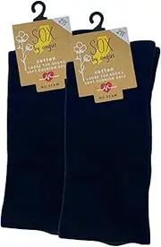 [Sox by Angus] Cotton Plain Cushion Foot Loose Top Socks - NO SEAM