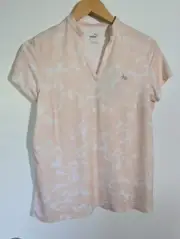 NWT WOMEN'S PUMA CLOUDSPUN MARBLE POLO, SIZE: L, COLOR: CLOUD PINK (J546)
