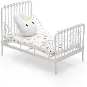 Odoria 1/12 Scale Dolls House Miniature Single Iron Bed Dollhouse Accessories, White
