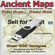 900 Antique Maps Ancient on USB Print for profit UK, Europe & Rest of World