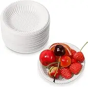 Irenare 50 Pack Small Paper Plates 4 Inch Dessert Paper Plates Heavy Duty White Disposable Uncoated Round Cake Appetizer Dinner Tableware for Holiday Wedding Graduation Christmas Party