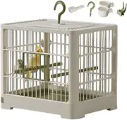 Travel Band Cage - Portable Bird Container | Lightweight Pet Carrier with Removable Tray, Hook Handle for Easy Carry, Ideal Cage for Lovebirds and Finch -Transportanfor