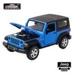 【KIDMATE】1:32聲光合金車 JEEP WRANGLER藍(正版授權 迴力車模型玩具車 吉普車牧馬人藍哥)