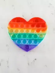 Pop Fidget Sensory and Stress Reliever Rainbow NEW Heart