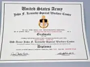 Army Specialized Warfare John F. Kennedy Combat Diver Qualification Certificate