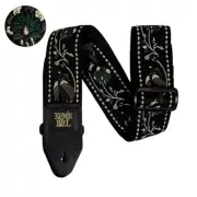 Black PL Pheasant Ernie Ball Guitar Strap / Bass Strap Jacquard W-LH Ends 5372