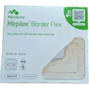 Box Of 5- Molnlycke Mepilex Border Flex 4" x 4" - Soft Silicone Foam Dressing