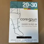 Core-Spun Compression Support Socks, white, 20-30 mmHg SMALL SHORT 18111 New