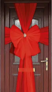 Guangzhou Yunlan Trading Co., Red Door Bow Decoration Festive Door Accessory For Christmas And Events
