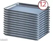 18 x 13 Half Size Aluminum Sheet Pan Commercial Grade for Baking 12 pack