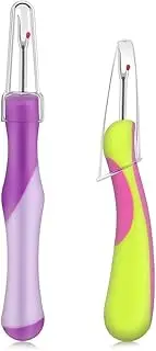 2 PCS Sewing Machine,Needle Threader Seam Ripper,Sewing Tool,Cross Stitch, Embroidery and Thread Removal (Green+ purple)