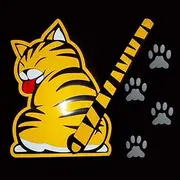 Generic Cartoon Cat Moving Tail Paws Sticker Window Reflective Sheeting 3D Car Decal Rear Wiper Funny Outside Styling Windshield Auto Vehicle Decoration