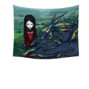 Dragon D’arc en ciel Gothic Maiden Rainbow Dragon Tapestry