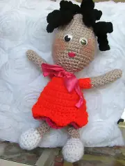 HANDMADE COLORFUL WOOL CROCHETED DOLL ONE OF A KIND DIRECTLY FROM ARTIST