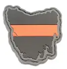 TAS Thin Red Line, Fire Rubber / PVC Patch, State, Hook Rear