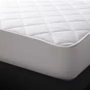 Logan and Mason Pure Cotton Mattress Protector White 45cm Wall King Single