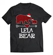 [X.Style] Lela Bear Shirt Red Buffalo Plaid Lela Bear Pajama ds5208 T-Shirt