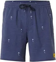 [O'Neill] Men's Pm Mini Palms Swim Briefs, Blue AOP w/Brown-Beige