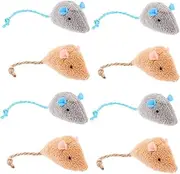 8pcs Plush Mouse Cat Interactive Realistic Mice for Indoor Cats Durable and Engaging Hunting Simulation for All Breeds Flapping Bird