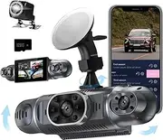 360° Dash Cam, with 4 x Camera FHD 1080P Front and Rear Left Right, Car Camera Dash Cam with WiFi, 24 Hours Parking Mode, with Night Vision, with G-sensor, with 3.0'' Display, with 128GB Card