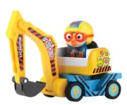 Kami Pororo and friends Metal Diecast EXCAVATOR Pull Back Car New