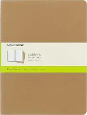 Moleskine Cahier Notebook - Set of 3 - Plain - Extra Large - Kraft, (QP423)