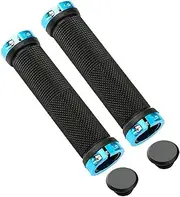 Blue Double Locking Handlebar Grips for Mountain Bike Cycle Bicycle MTB BMX