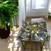 24" Labradorite Stone Coffee Table Exquisite Farmhouse Console Bar Desk Decors