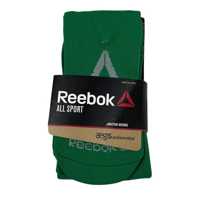 Reebok NWT Socks Womens M Kelly Green All Sport Moisture Wicking Antimicrobial