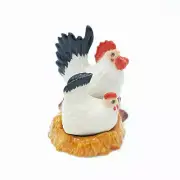 Hens Chickens on Nest/Base Salt & Pepper Shakers Blk & White