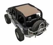 SpiderWebShade Mesh Bikini Top-Tan, for Jeep JK 2dr.; SWS-SHDTOP-01-JK2D-TAN