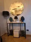 Slim Marble Console Sofa Tables End Tables Computer Desk Coffee Snack Black Legs