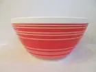 PYREX VINTAGE CHARM BOWL RED & WHITE STRIPE LARGE MIXING BOWL 10 CUP NEW