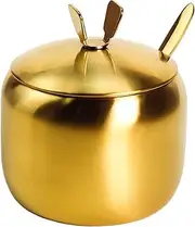 Mozacona Stainless Steel Sugar Bowl Spice Jar Storage Seasoning Pot with Lid Spoon
