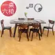 Boden-諾曼工業風實木餐桌椅組(一桌六椅)
