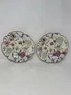 2 Grace Teaware Paradise wild Floral Plates Scalloped NEW springtime flowers HTF