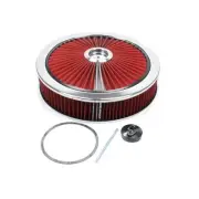 Edelbrock 43660, Kit Air Cleaner Kit - 14In Dia. Breathable - Red Performance Pa