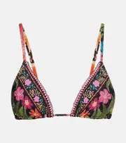 [Farm Rio] Farm Rio Stitched Garden Tapestry bikini top AU 8 multicoloured