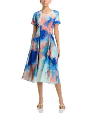 Misook Watercolor Midi Dress