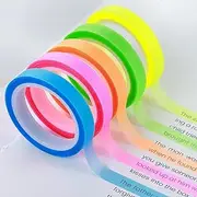 5 Rolls Colored Transparent Tape 0.23 inch x 16.4 ft Highlighter Tapes Removable Highlighter Strips Fluorescent Neon Transparent Tape for Students Teachers Reading Taking Notes at Class Home Office