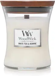 WoodWick Medium Candle - White Tea & Jasmine