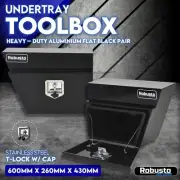 Pair Under Tray Toolbox Tool Box Underbody Aluminium Truck Trailer Box UTE 600mm